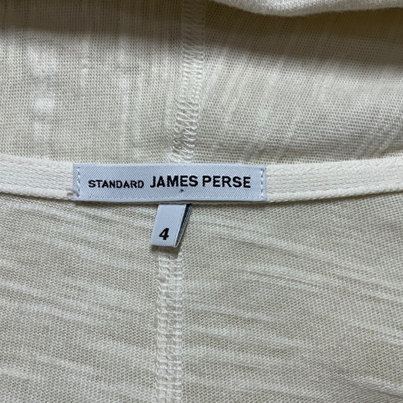 JAMES PERSE 100% Cotton Long Sleeve Cardigan Open Front Frayed Edges Sz XL - Picture 6 of 11